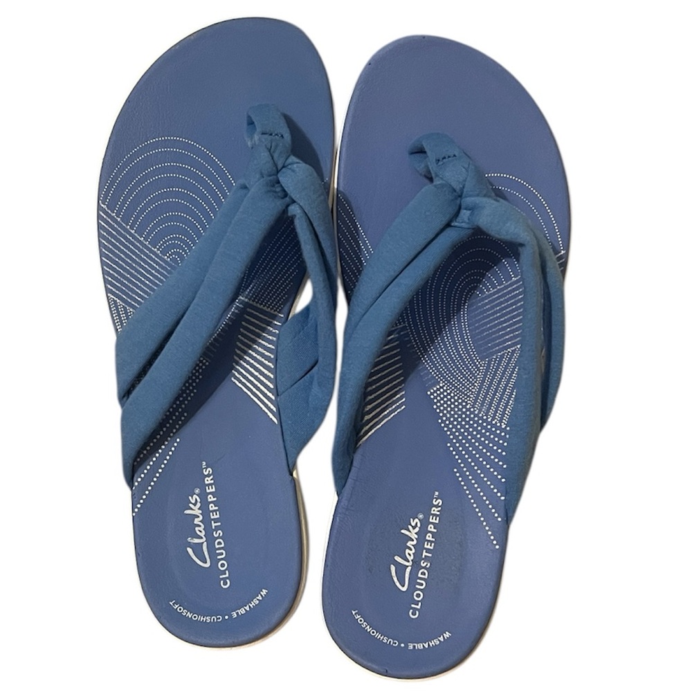 Clarks Cloudsteppers Blue Flip Flop Sandals Size 10 Thongs
